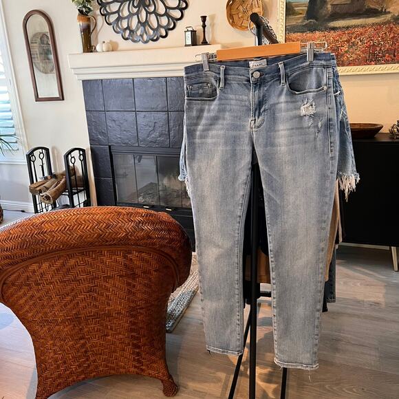Frame Jeans Womens Size 29 Alemany Grind Light Washed Skinny Cotton Blend - Picture 16 of 16